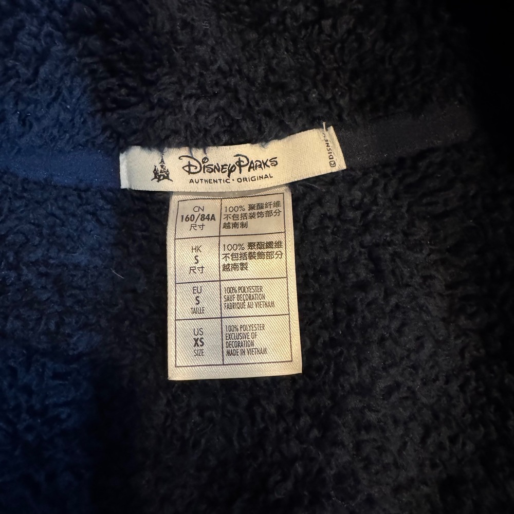 Disney Parks Cinderella's Castle Sherpa Fleece Jacket Navy Blue Women's Size XS - Picture 6 of 9